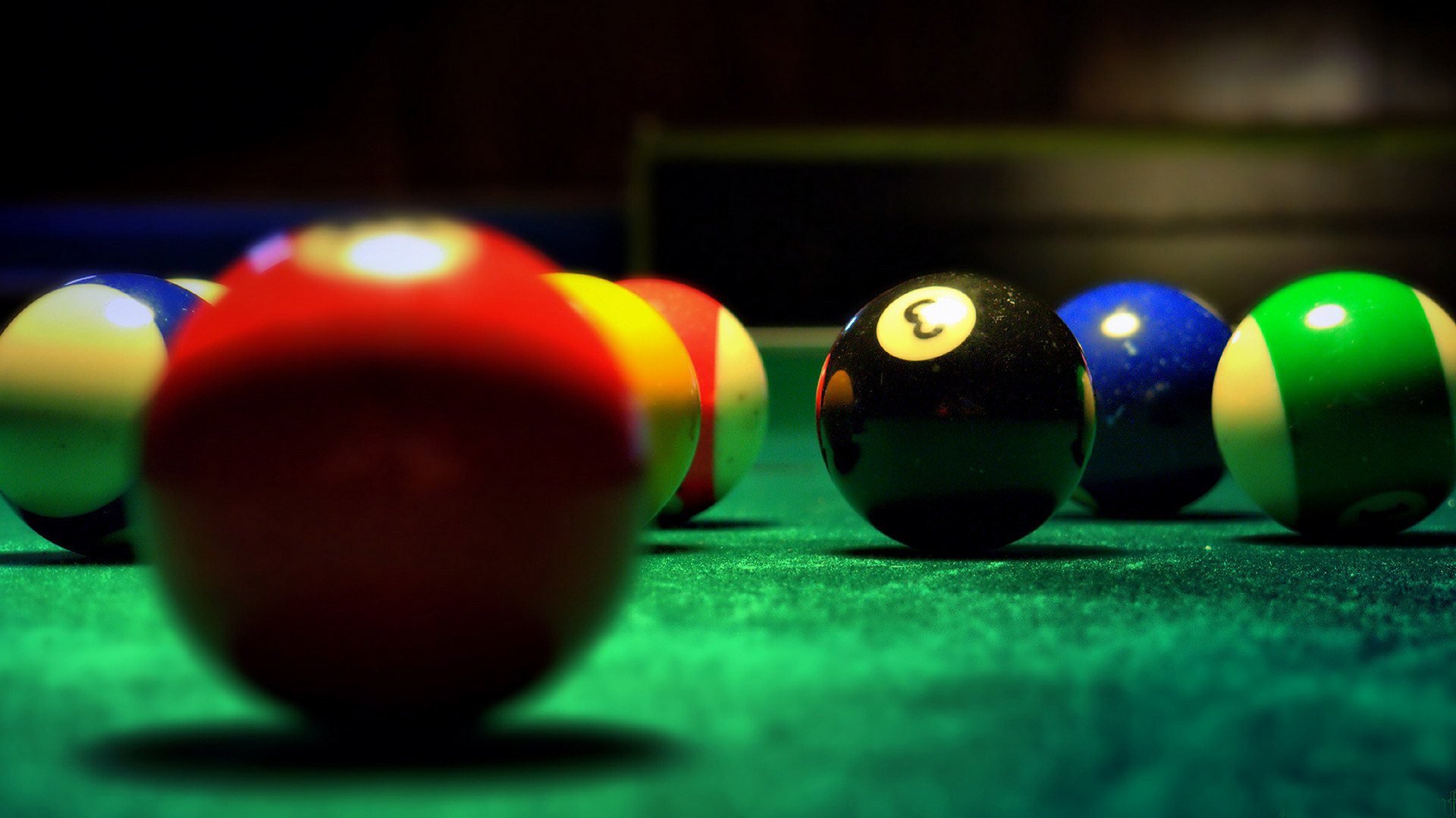 Bar pool Table Balls on bar pool table